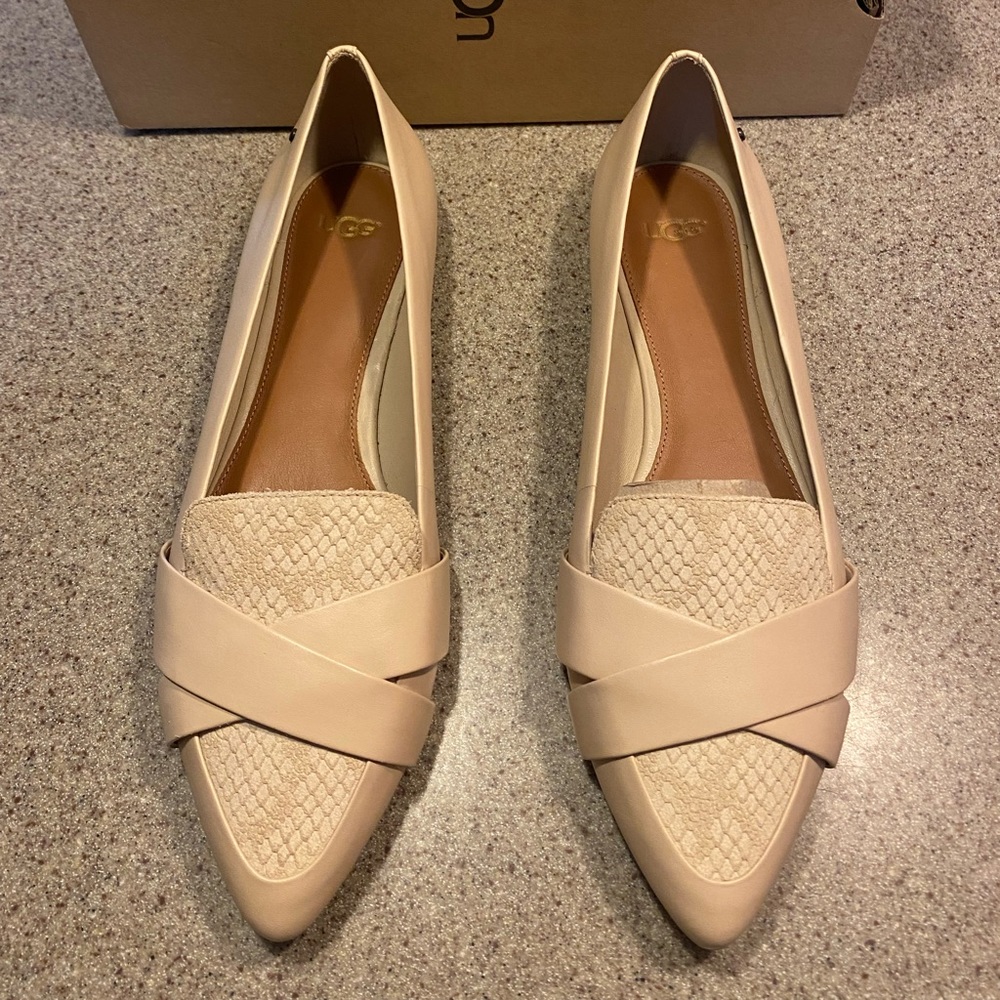 Ugg W Alexa Beige pointed toe flats. New in box. Size 11. Never worn.